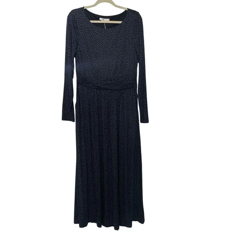 New Boden Abigail Jersey Maxi Midi Dress Sz 12 Long 12L Long Sleeve